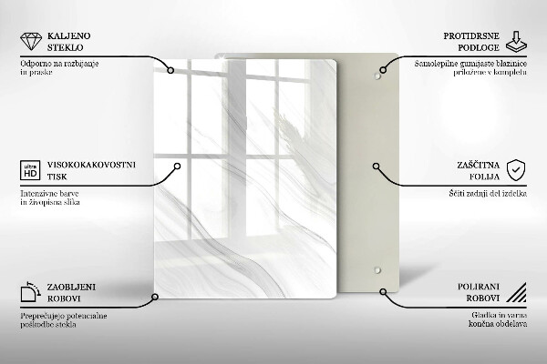 Osłona ściany przy kuchence gazowej Delikatny marmur