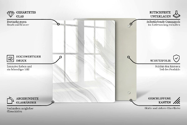 Osłona ściany przy kuchence gazowej Delikatny marmur