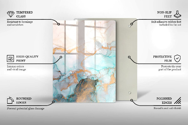 Osłona ściany przy kuchence gazowej Abstrakcja marmur