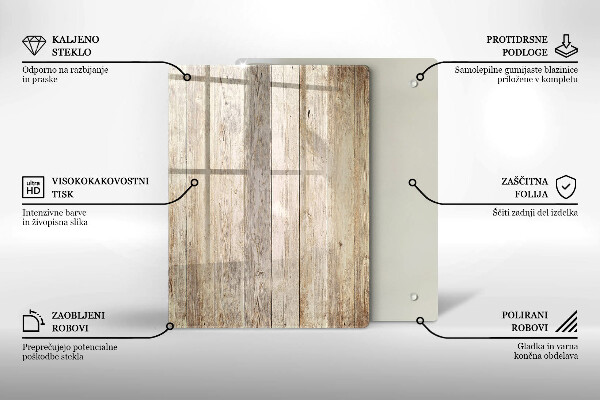Osłona ściany przy kuchence gazowej Drewniane deski