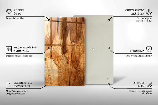 Osłona ściany przy kuchence gazowej Drewniana tekstura deski