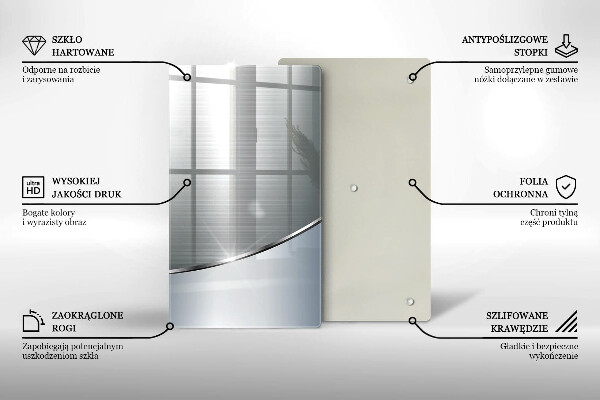 Osłona ściany przy kuchence gazowej Wzór metalowa abstrakcja