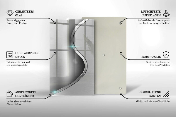 Osłona ściany przy kuchence gazowej Abstrakcja srebrny metal