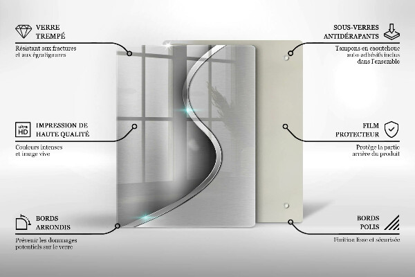 Osłona ściany przy kuchence gazowej Abstrakcja srebrny metal