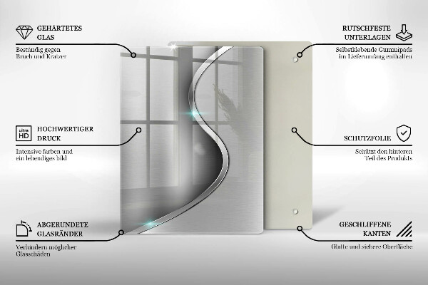 Osłona ściany przy kuchence gazowej Abstrakcja srebrny metal