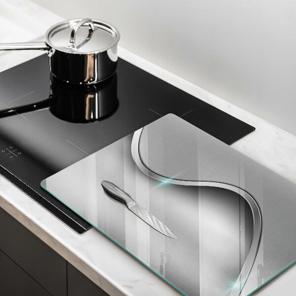 Osłona ściany przy kuchence gazowej Abstrakcja srebrny metal