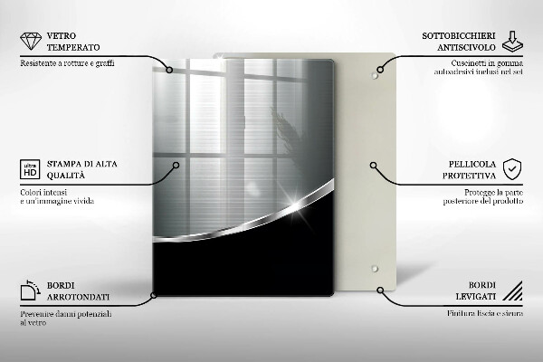 Osłona ściany przy kuchence gazowej Abstrakcja z metalem