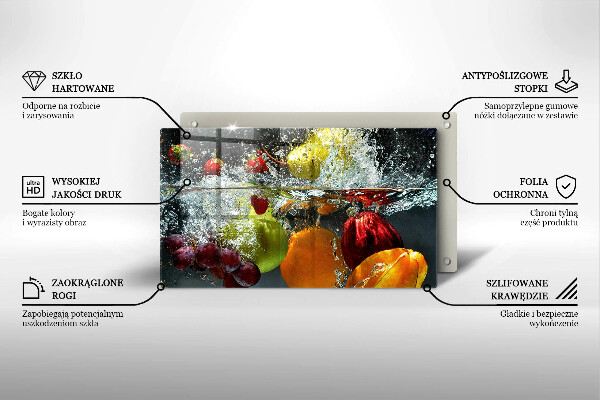 Osłona ściany przy kuchence gazowej Soczyste owoce w wodzie