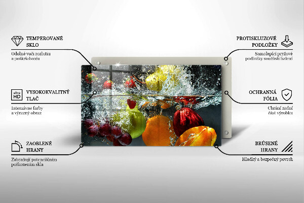 Osłona ściany przy kuchence gazowej Soczyste owoce w wodzie