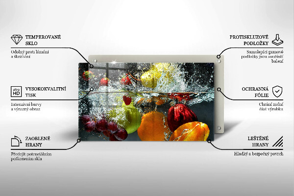 Osłona ściany przy kuchence gazowej Soczyste owoce w wodzie