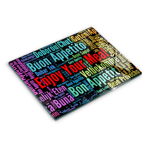 Osłona ściany przy kuchence gazowej Napisy Smacznego języki