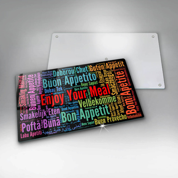 Osłona ściany przy kuchence gazowej Napisy Smacznego języki