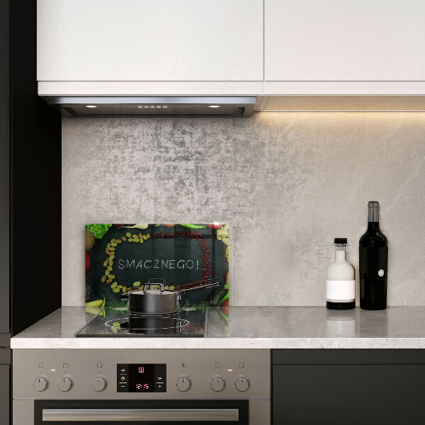 Osłona ściany przy kuchence gazowej Napis Smacznego!