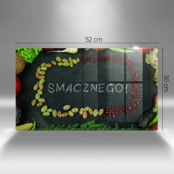 Osłona ściany przy kuchence gazowej Napis Smacznego!