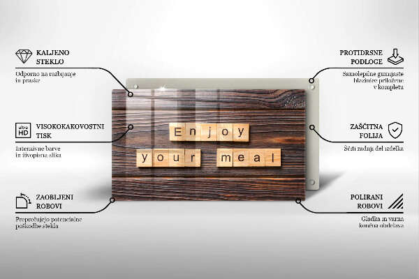 Osłona płyty indukcyjnej Napis Enjoy your meal