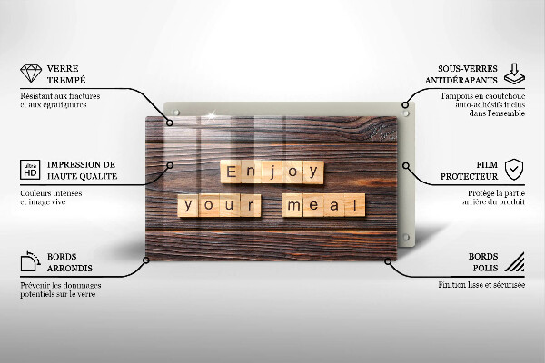Osłona płyty indukcyjnej Napis Enjoy your meal
