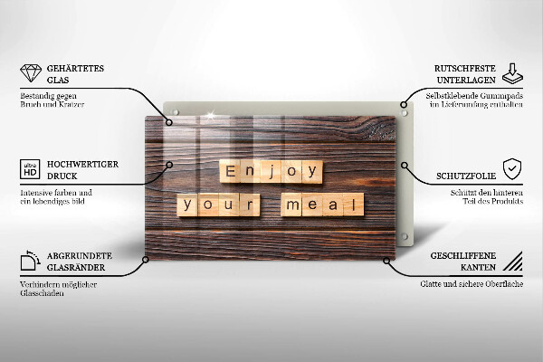 Osłona płyty indukcyjnej Napis Enjoy your meal