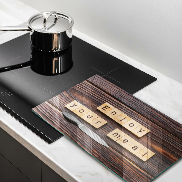 Osłona płyty indukcyjnej Napis Enjoy your meal
