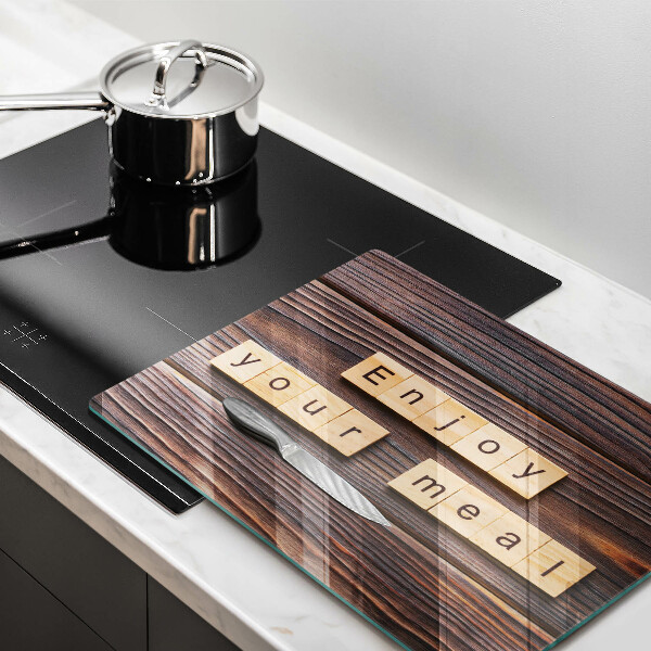 Osłona płyty indukcyjnej Napis Enjoy your meal
