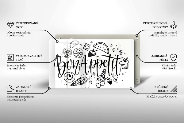 Osłona płyty indukcyjnej Napis Bon Appetit