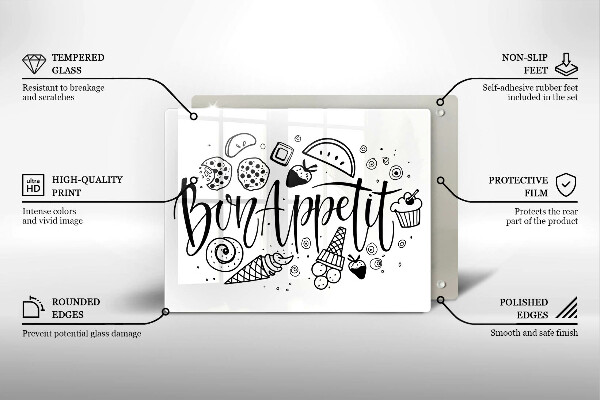 Osłona płyty indukcyjnej Napis Bon Appetit