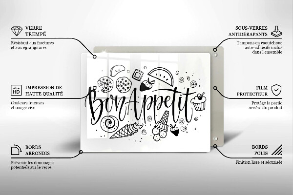 Osłona płyty indukcyjnej Napis Bon Appetit