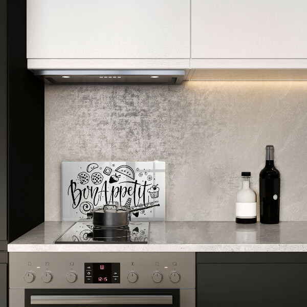 Osłona płyty indukcyjnej Napis Bon Appetit