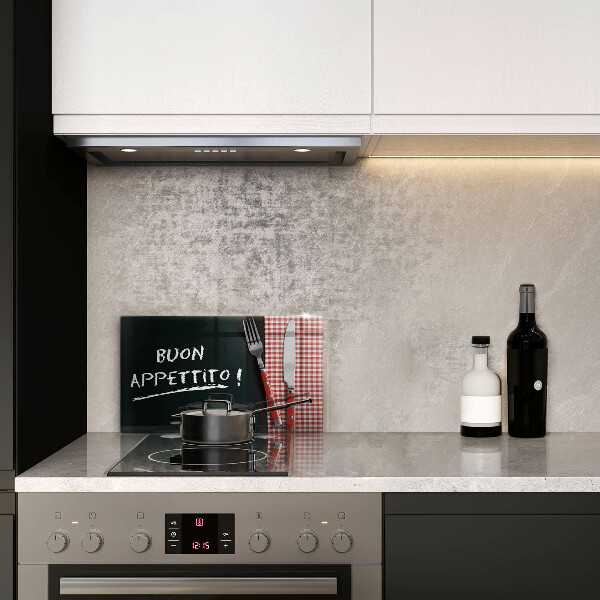 Szkło na płytę indukcyjną Napis Buon Appetito!