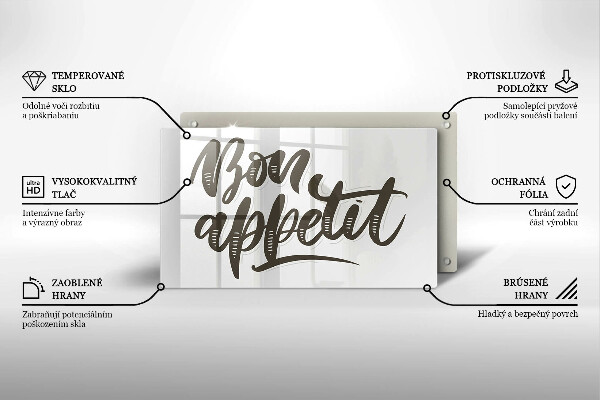 Osłona płyty indukcyjnej Napis Bon Appetit