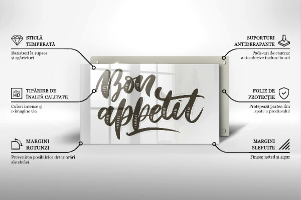 Osłona płyty indukcyjnej Napis Bon Appetit