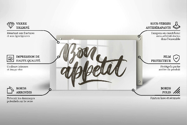 Osłona płyty indukcyjnej Napis Bon Appetit
