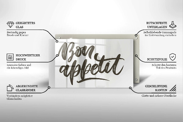 Osłona płyty indukcyjnej Napis Bon Appetit