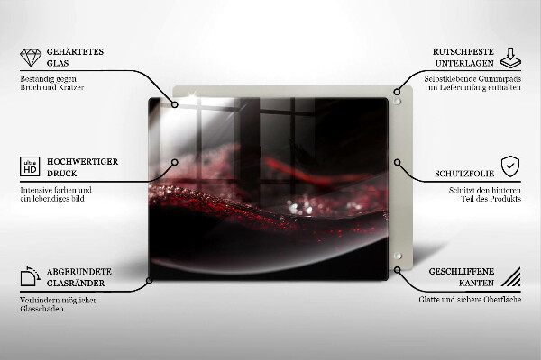 Osłona płyty indukcyjnej Czerwone wino kieliszek