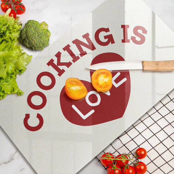 Osłona płyty indukcyjnej Napis Cooking is love