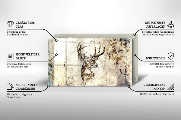 Szkło na płytę indukcyjną Ilustracja zwierzę jeleń