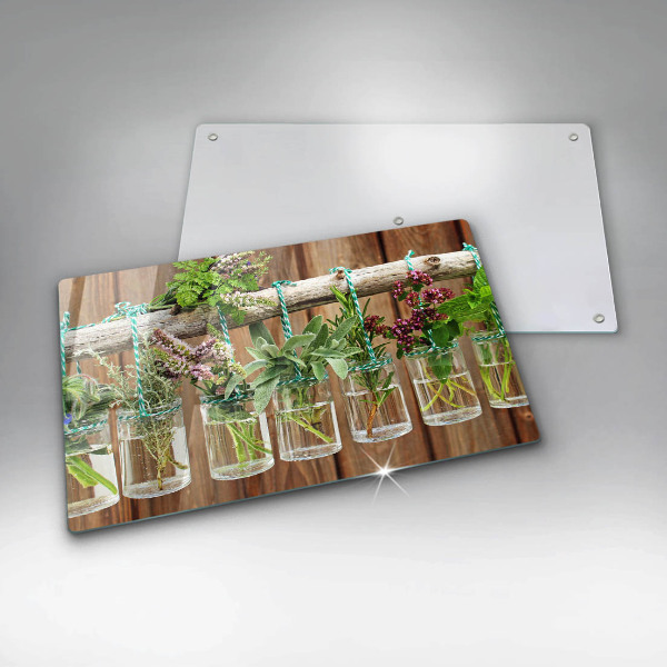 Osłona ściany przy kuchence gazowej Zioła rośliny vintage