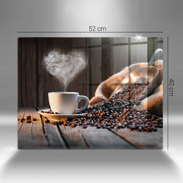 Osłona ściany przy kuchence gazowej Filiżanka kawy i serce