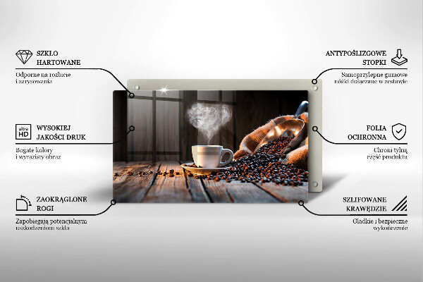 Osłona ściany przy kuchence gazowej Filiżanka kawy i serce