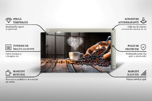 Osłona ściany przy kuchence gazowej Filiżanka kawy i serce