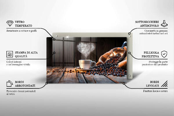 Osłona ściany przy kuchence gazowej Filiżanka kawy i serce