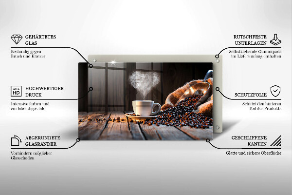 Osłona ściany przy kuchence gazowej Filiżanka kawy i serce