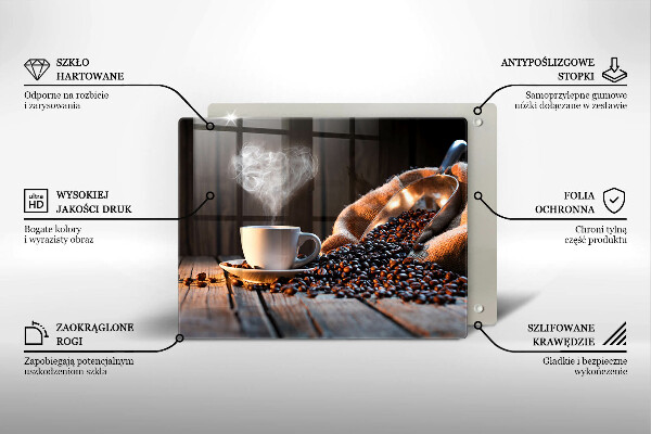 Osłona ściany przy kuchence gazowej Filiżanka kawy i serce