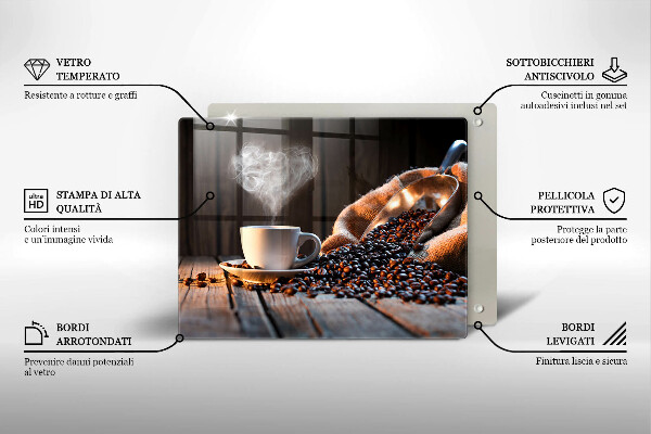 Osłona ściany przy kuchence gazowej Filiżanka kawy i serce