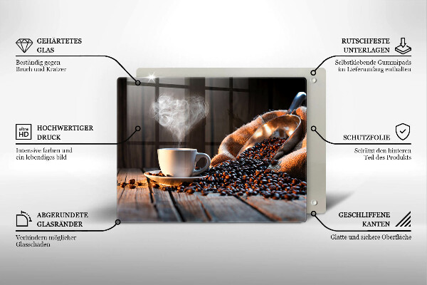 Osłona ściany przy kuchence gazowej Filiżanka kawy i serce