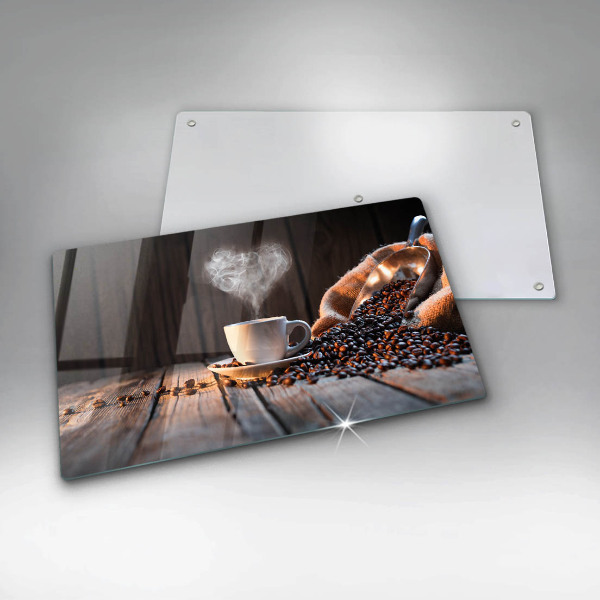 Osłona ściany przy kuchence gazowej Filiżanka kawy i serce