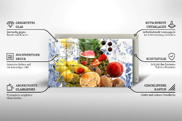Szkło na płytę indukcyjną Soczyste owoce i woda