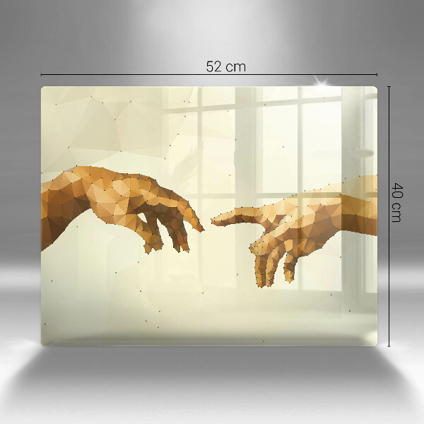 Szkło na płytę indukcyjną Stworzenie Adama dłonie