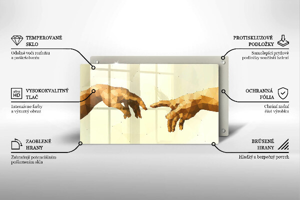 Szkło na płytę indukcyjną Stworzenie Adama dłonie