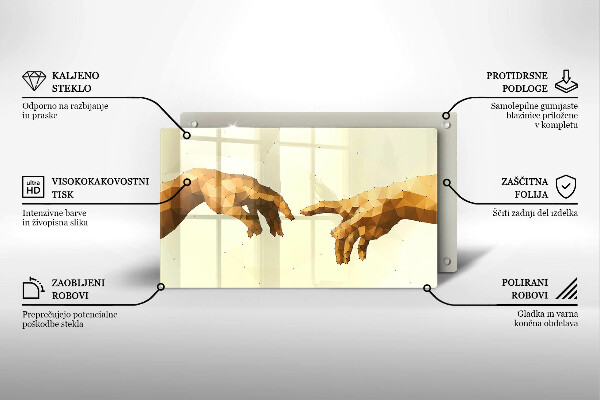 Szkło na płytę indukcyjną Stworzenie Adama dłonie