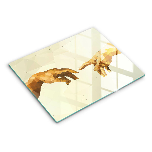 Szkło na płytę indukcyjną Stworzenie Adama dłonie